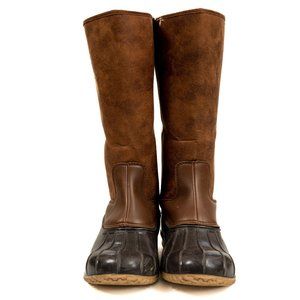 London Fog Size 7 LFW-Whitley Tall Brown Duck Boots Womens Shoes